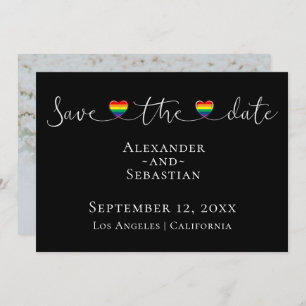 Simple Typography Gay Wedding Save The Date