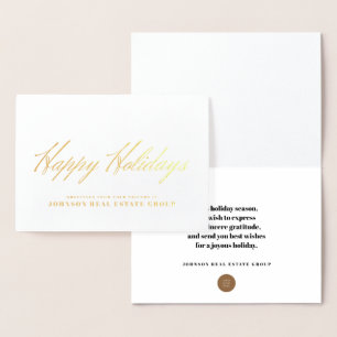 SImple Typography   Holiday Greetings Foil Card