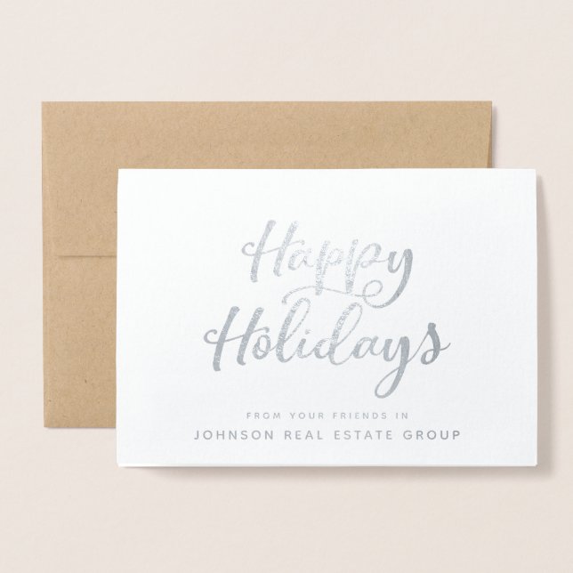 SImple Typography | Holiday Greetings Foil Card (Front With Envelope)