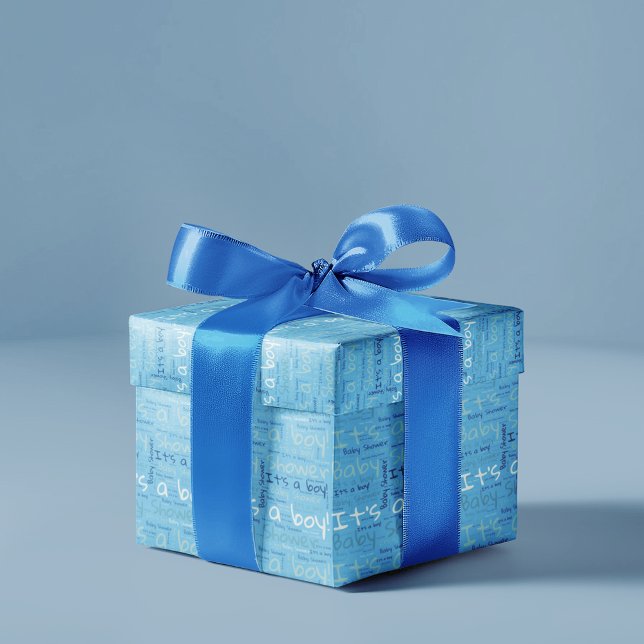 Simple Typography It's a Boy Baby Shower  Wrapping Paper (Creator Uploaded)