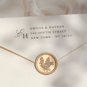 Simple Typography Monogram Wedding Return Address Self-inking Stamp