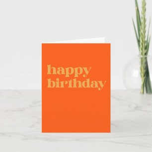 Simple Typography Orange and Yellow Birthday Card