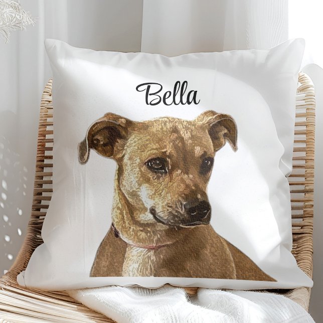 Simple Typography Personalised Custom Dog Image Cushion (Creator Uploaded)