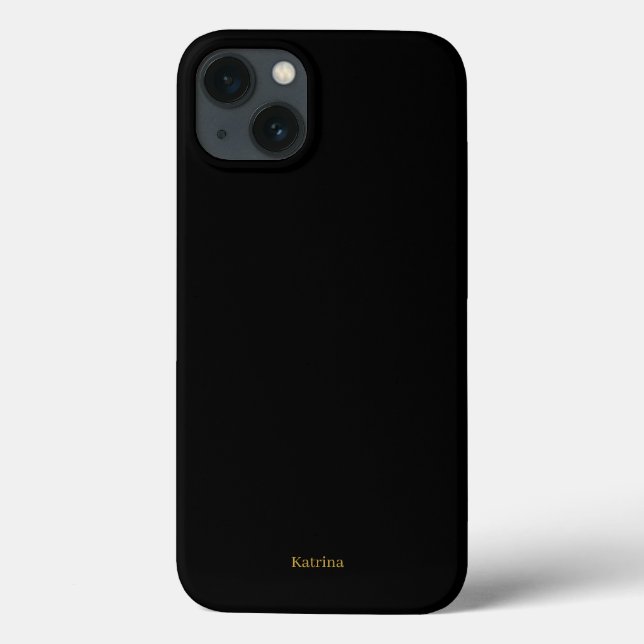 Simple Typography Personalised Name Black Gold Case-Mate iPhone Case (Back)