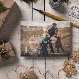 Simple Typography Photo Christmas Holiday Card
