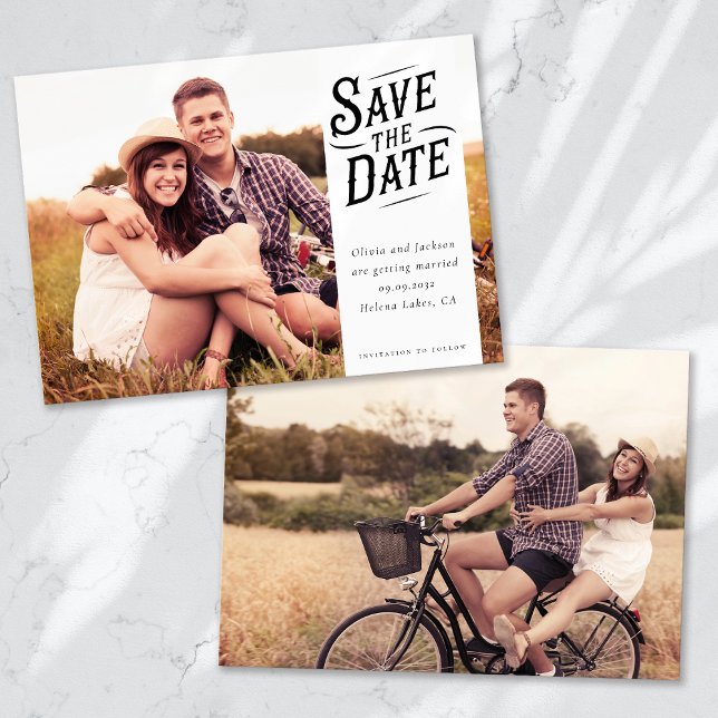 Simple Typography Photo Wedding Save The Date (Creator Uploaded)