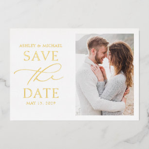 Simple Typography Photo Wedding Save the Date