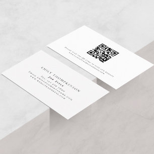 Simple Typography QR Code Any Profession Any Colou Business Card