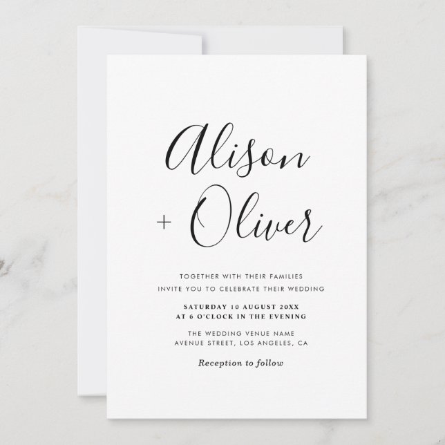 simple typography qr code wedding invitation (Front)