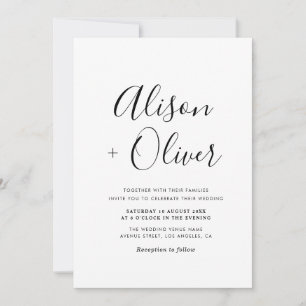 simple typography qr code wedding invitation