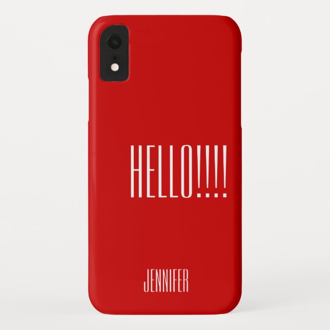 Simple Typography Red First Name Case-Mate iPhone Case (Back)