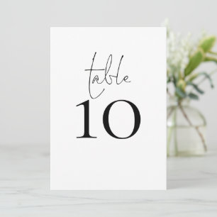 Simple Typography Script Wedding Table Number Card