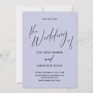 Simple Typography Simple The Wedding Of Lavender Invitation