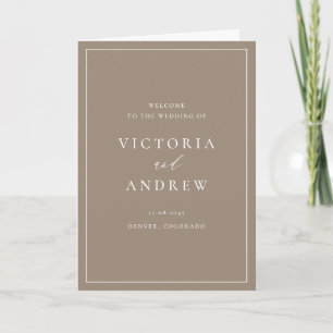 Simple Typography Taupe Formal Wedding Program