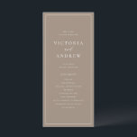 Simple Typography Taupe Formal Wedding Program<br><div class="desc">Add a personal touch to your wedding with our customisable wedding programs, featuring simple taupe typography and elegant calligraphy. These programs are perfect for sharing your ceremony details, from the schedule to your wedding party, all while keeping things stylish and easy to read. The mix of modern taupe typography and...</div>