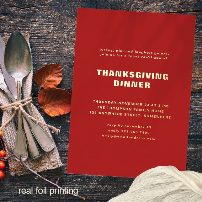 Simple Typography Thanksgiving Dinner Red Real (Creator Uploaded)