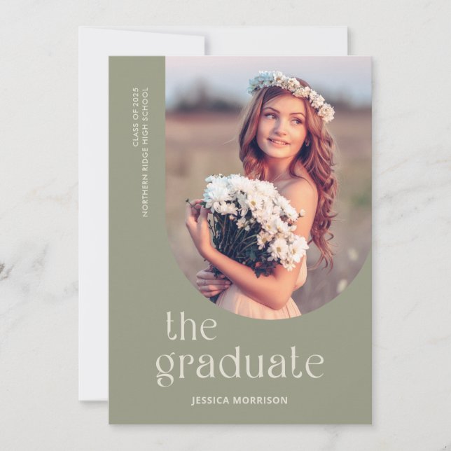 Simple Typography Unique Layout Graduation Party Invitation (Front)