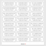 Simple typography wedding guest address sticker<br><div class="desc">Personalised elegant individual wedding guests address labels for invitation mailings,  save the dates,  thank you cards,  bridal showers with trendy modern simple minimalist typography in formal classic black and white.</div>