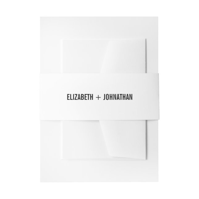 Simple Typography Wedding Invitation Belly Band (Front Example)