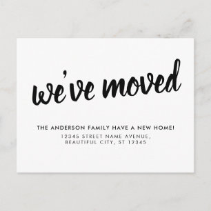 Simple Typography We've Moved Moving Announcement Postcard