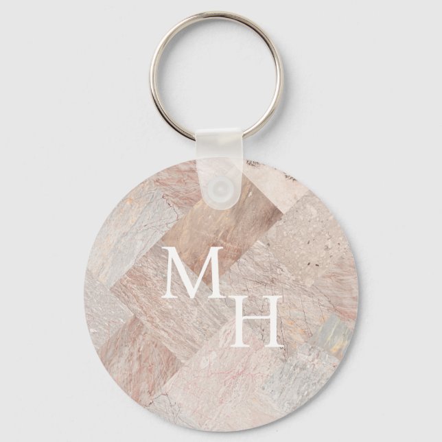 Simple Understated Marble  Key Ring (Front)