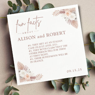 Simple Unique Trendy Fun Facts Wedding Napkin
