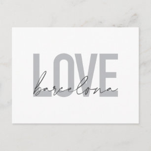 Simple, urban, modern, cool design Love Barcelona Postcard