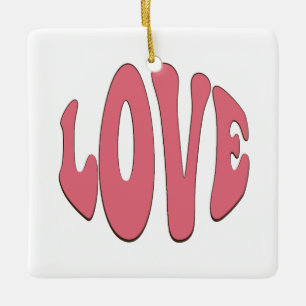 Simple, urban, modern, cool design Love Ceramic Ornament