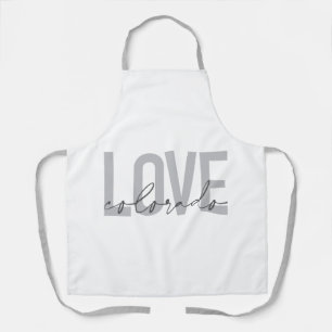 Simple, urban, modern, cool design Love Colorado Apron