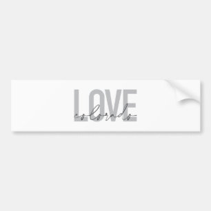 Simple, urban, modern, cool design Love Colorado Bumper Sticker