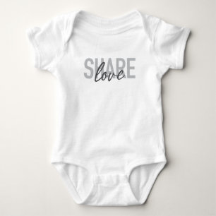 Simple, urban, trendy, modern type Share Love Baby Bodysuit