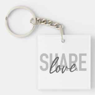 Simple, urban, trendy, modern type Share Love Key Ring