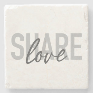 Simple, urban, trendy, modern type Share Love Stone Coaster