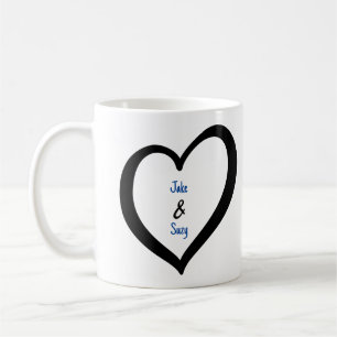 Simple Valentine Monogram Heart Coffee Mug