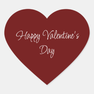 Simple Valentine's Day Elegant Script Red Heart Sticker