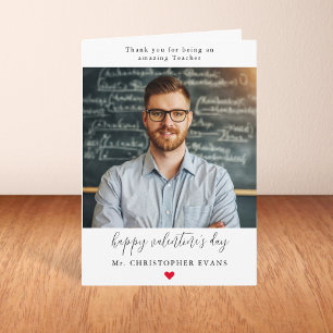 Simple Valentine's Day Photo Card for Teacher