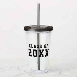 Simple Varsity Graduating Class of Year Acrylic Tumbler