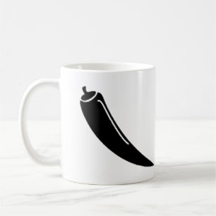 simple vector black red chilli pepper coffee mug