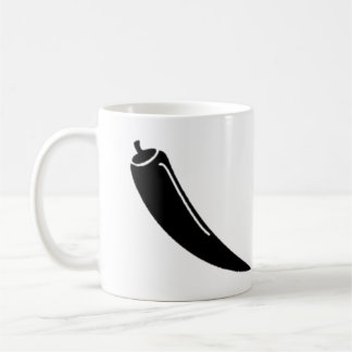 simple vector black red chilli pepper  coffee mug