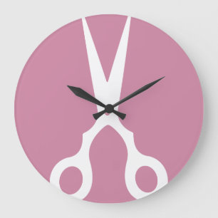 Simple Vector Scissors (Pick Your Own Colour) Large Clock