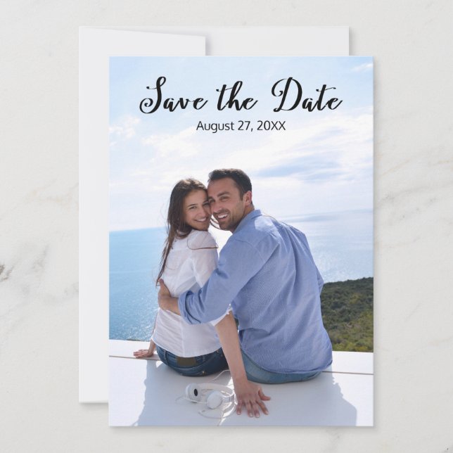 Simple Vertical Photo Elegant Script-Save the Date Save The Date (Front)