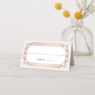 Simple Vintage Blush Pink Rose Gold Foil Wedding Place Card