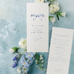 Simple Vintage Bow Blue Wedding Program<br><div class="desc">Simple Vintage Bow Blue Flat Wedding Program</div>