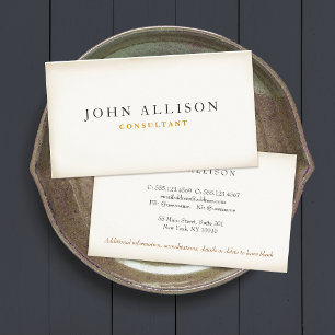 Simple Vintage Entrepreneur Rustic Aged Gentlemen Business Card