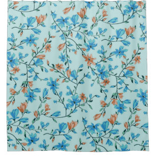 Simple Vintage: Floral Fabric Pattern Shower Curtain