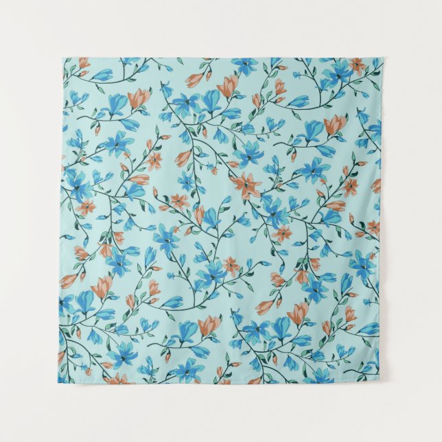 Simple Vintage: Floral Fabric Pattern Tapestry (Front)