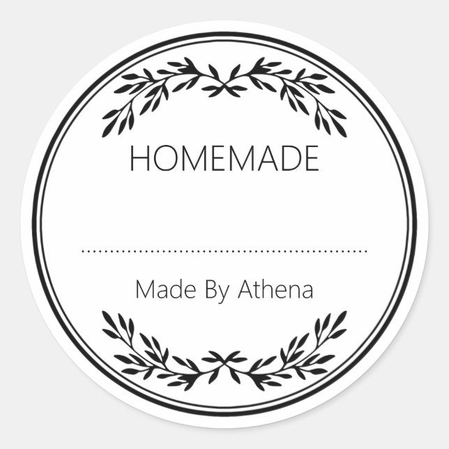 Simple Vintage Homemade Blank Classic Round Sticker (Front)