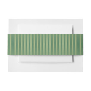 Simple Vintage Olive Sage Green Gradient Striped Invitation Belly Band