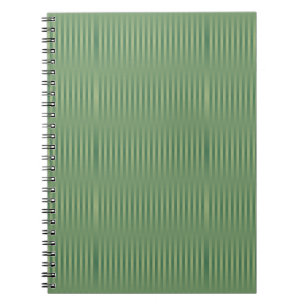 Simple Vintage Olive Sage Green Gradient Striped Notebook
