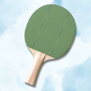 Simple Vintage Olive Sage Green Gradient Striped Ping Pong Paddle